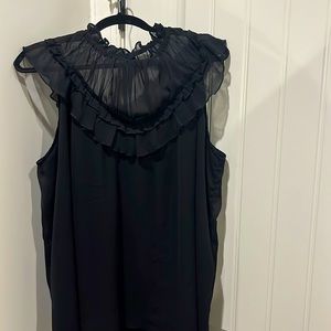 Sheet overlay black dress top